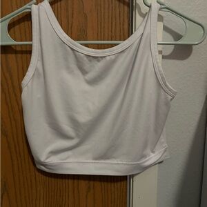 White Cropped Tank Top